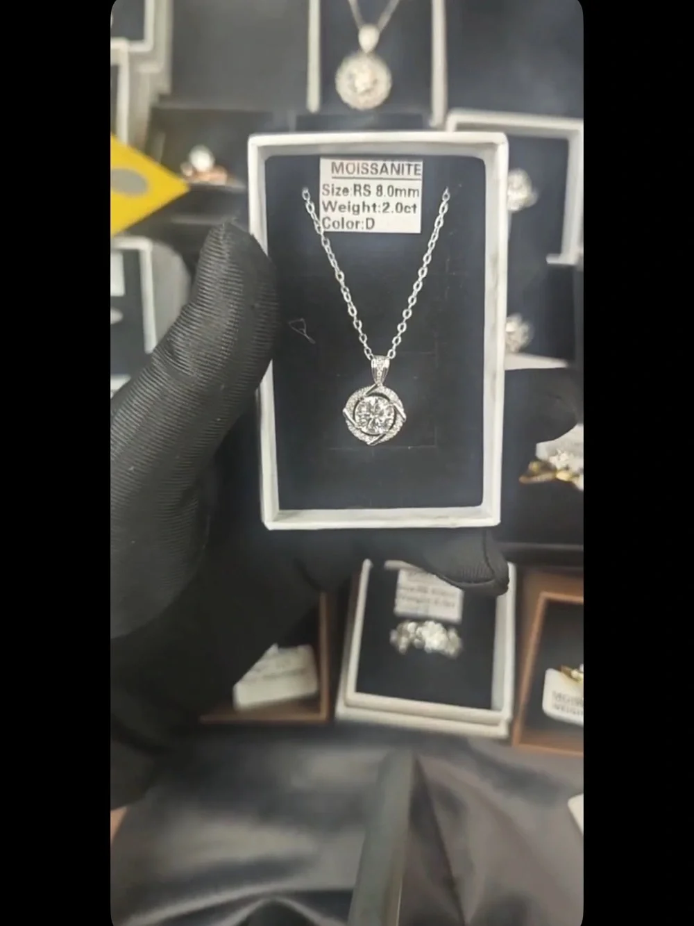 Moissanite 2kt Sterling Silver Pendant Necklace NWT $228